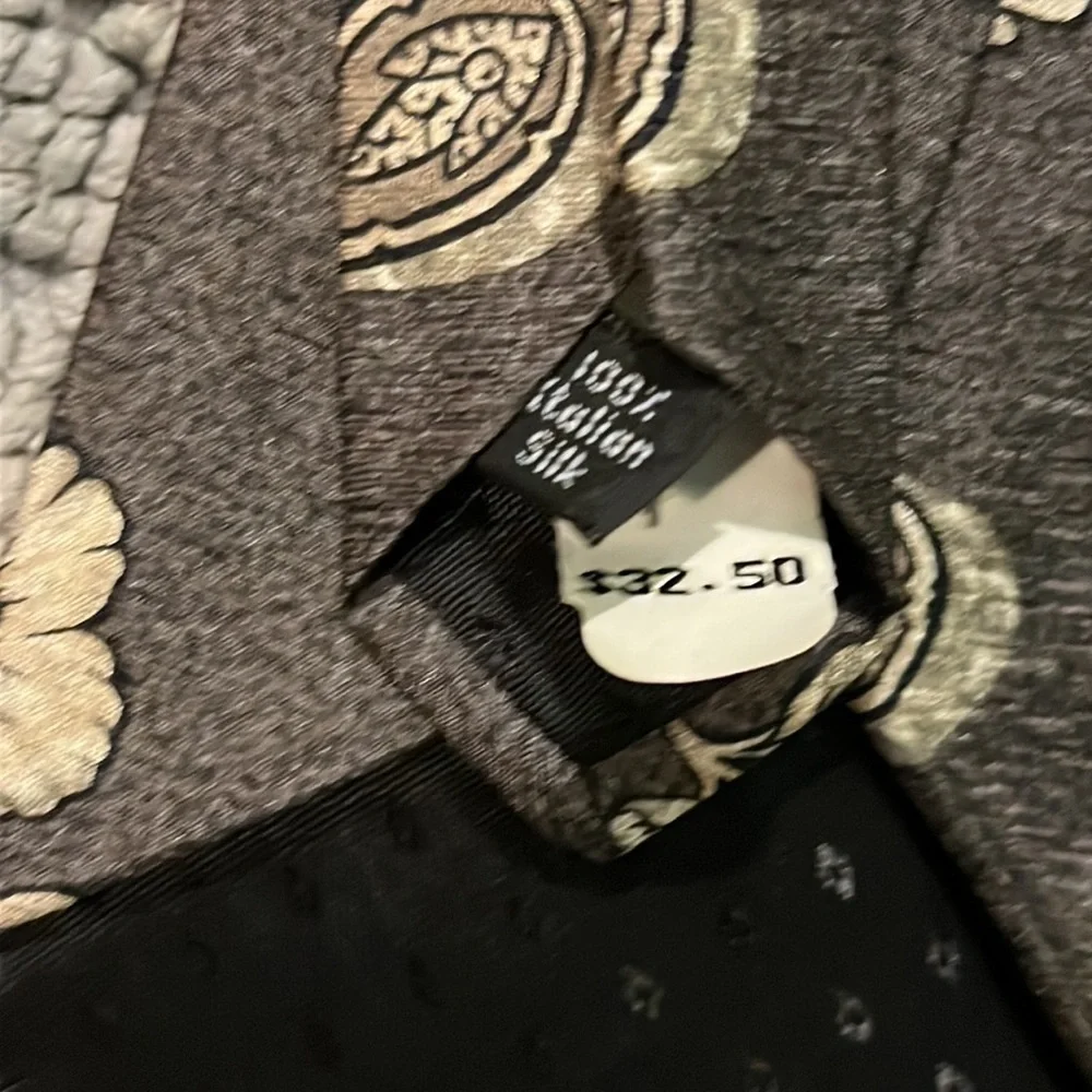 Vintage Halston 100% Silk Tie Floral Print Made in USA With Tag Designer Classic